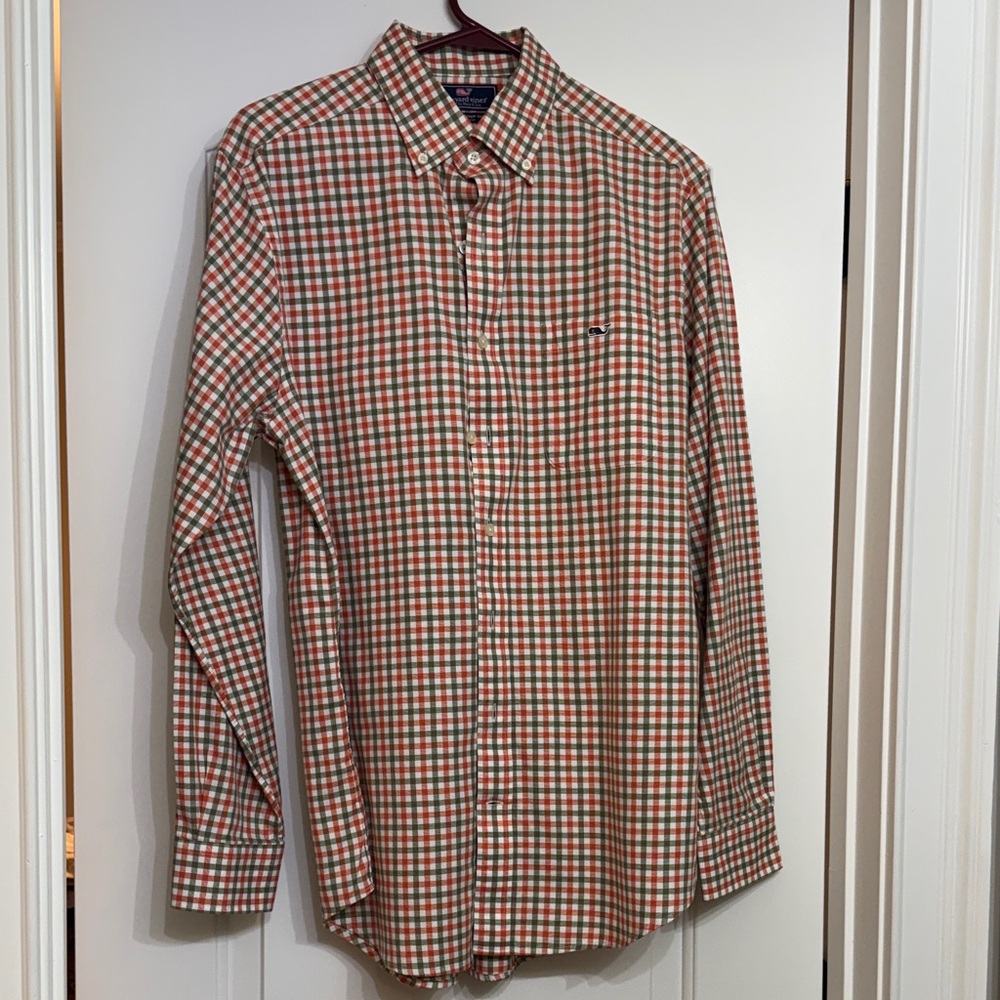 Vineyard Vines Red and White Checkered Shirt